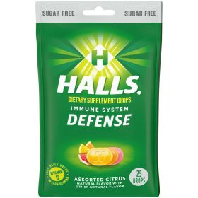 HALLS Defense Assorted Citrus Sugar Free Vitamin C Drops, 25 Drops (Brand: HALLS)